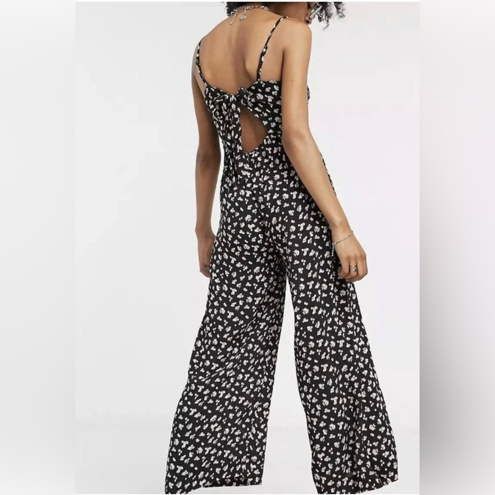 SHEIN Floral Print Black Jumpsuit Size XL
